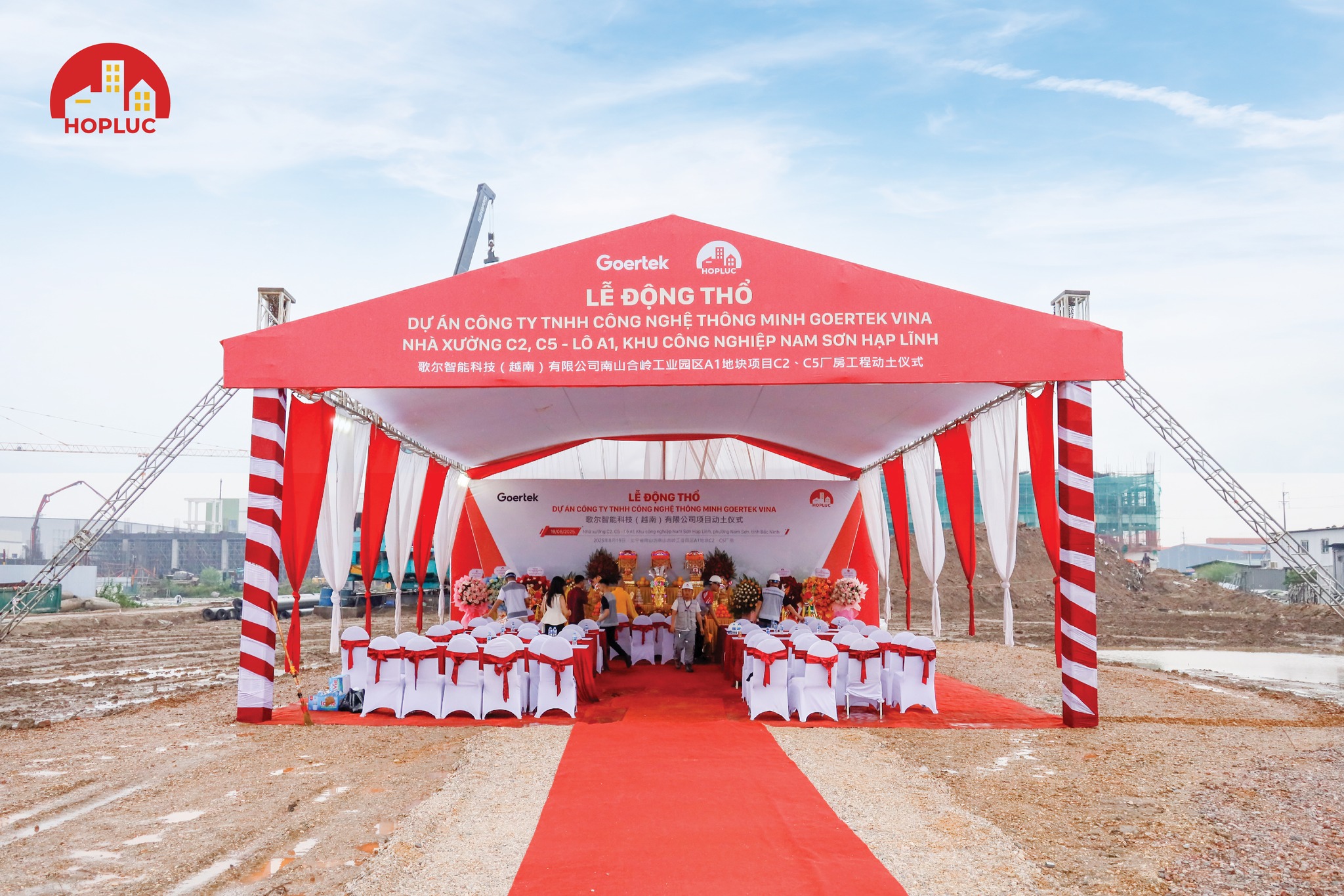 Hợp Lực động thổ Dự án Goertek Vina chào mừng 80 năm Cách mạng Tháng Tám